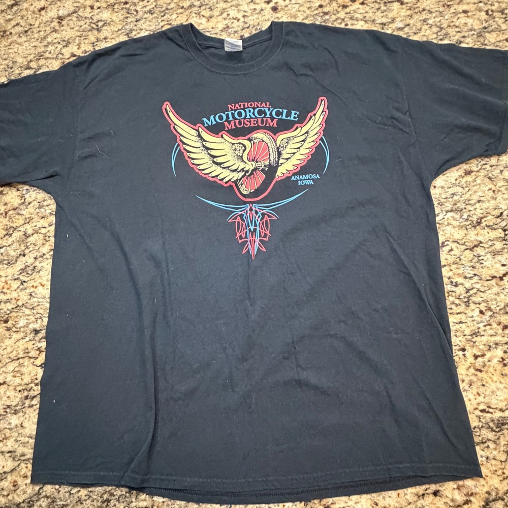National Motorcycle Museum Anamosa Iowa T-Shirt Mens 2XL‎ Black Graphic Tee